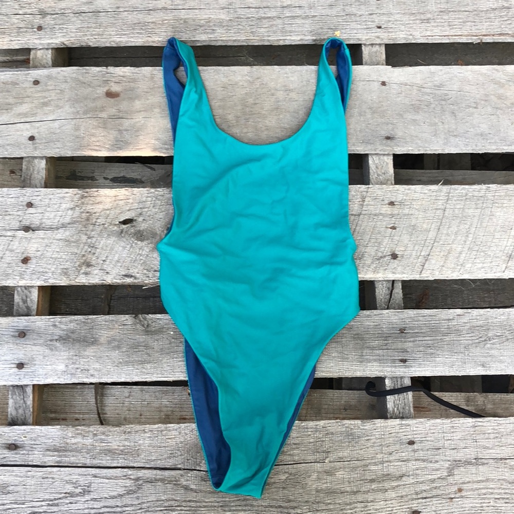 Reversible cheeky one piece swimsuit